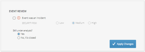 An image showing the Event Review section